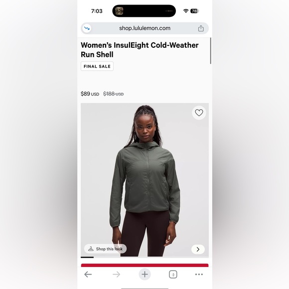 lululemon Women’s InsulEight Cold-Weather Run Shell in green - Picture 8 of 14